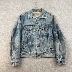 Vintage Levi's Jacket Denim Trucker 70s Type 3 Men's 40 Acid Grunge Faded Unique
